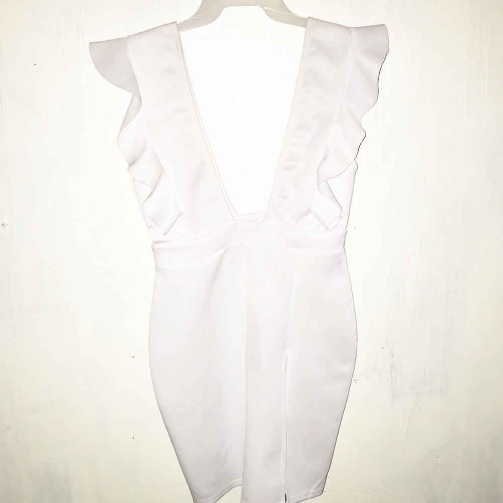 Prettylittlething white bodycon dress